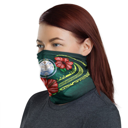 Marshall Islands Neck Gaiter - Hibiscus With Seal 1
