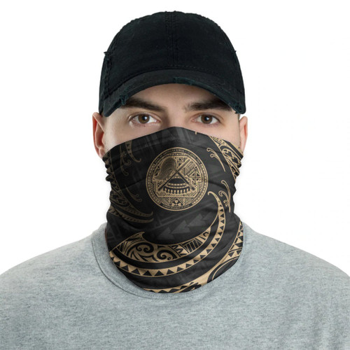 American Samoa Neck Gaiter - Tribal Wave Gold 2