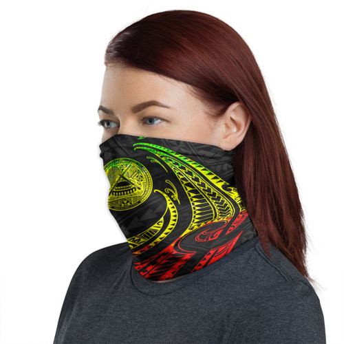 American Samoa Neck Gaiter - Tribal Wave Reggae 1