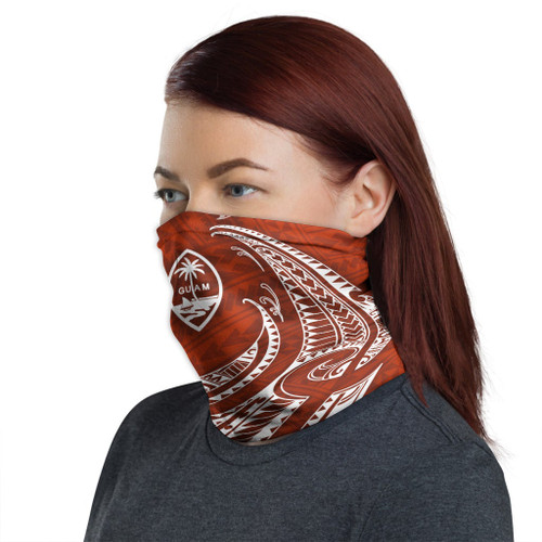 Guam Neck Gaiter - Tribal Wave Red 1