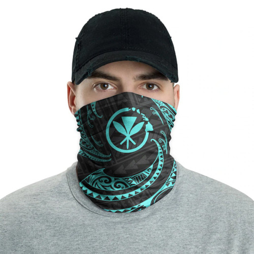 Hawaii Neck Gaiter - Tribal Wave Turquoise 2