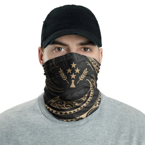 Kosrae Neck Gaiter - Tribal Wave Gold 2