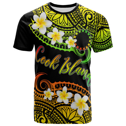 Cook Islands Custom Personalised T-Shirt - Plumeria Polynesian Vibe Reggae 1