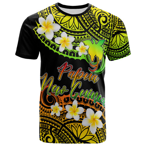 Papua New Guinea Custom Personalised T-Shirt - Plumeria Polynesian Vibe Reggae 1