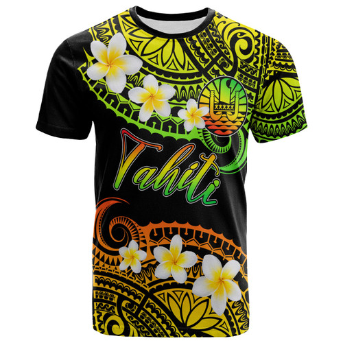 Tahiti Custom Personalised T-Shirt - Plumeria Polynesian Vibe Reggae 1