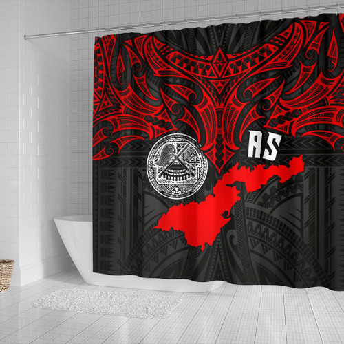American Samoa Polynesian Shower Curtain - Whale Tail 2