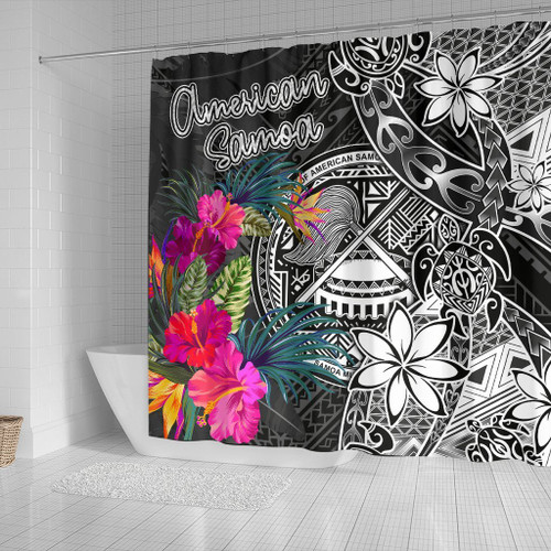 American Samoa Shower Curtain - Turtle Floral 2
