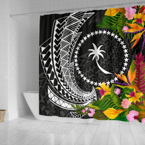 Chuuk State Shower Curtains - Seal Spiral Polynesian Patterns 2