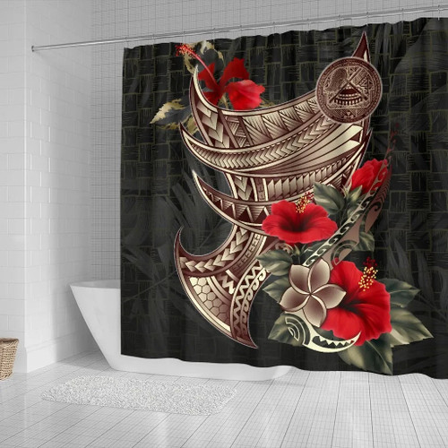 American Samoa Shower Curtain - Polynesian Tribal Vintage Style 2