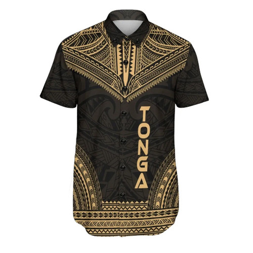 Tonga Polynesian Chief Hawaiian Shirts - Gold Version 1