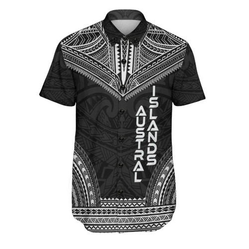 Austral Islands Polynesian Chief Hawaiian Shirts - Black Version 1