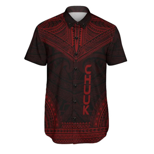 Chuuk Polynesian Chief Hawaiian Shirts - Red Version 1