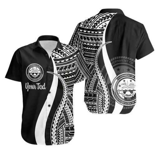 Federated States Of Micronesia Custom Personalised Hawaiian Shirts - White Polynesian Tentacle Tribal Pattern 1