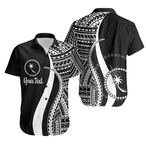 Chuuk Custom Personalised Hawaiian Shirts - White Polynesian Tentacle Tribal Pattern 1