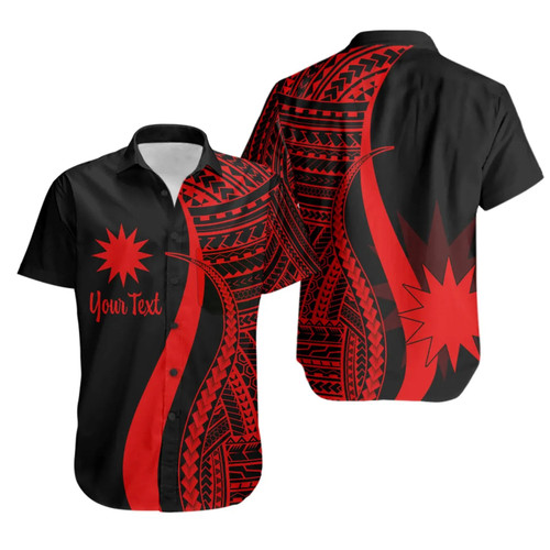 Nauru Custom Personalised Hawaiian Shirts - Red Polynesian Tentacle Tribal Pattern 1