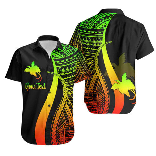 Papua New Guinea Custom Personalised Hawaiian Shirts - Reggae Polynesian Tentacle Tribal Pattern 1