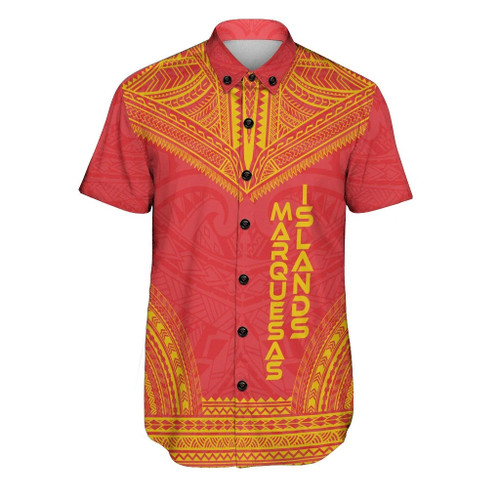Marquesas Islands Polynesian Chief Hawaiian Shirts - Flag Version 1