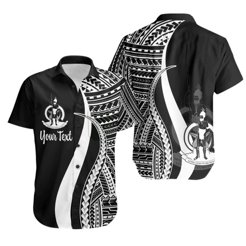 Vanuatu Custom Personalised Hawaiian Shirts - White Polynesian Tentacle Tribal Pattern 1
