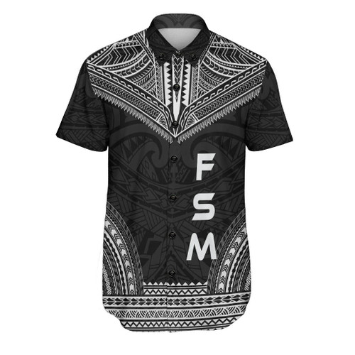 Federated States Of Micronesia Polynesian Chief Hawaiian Shirts - Black Version 1