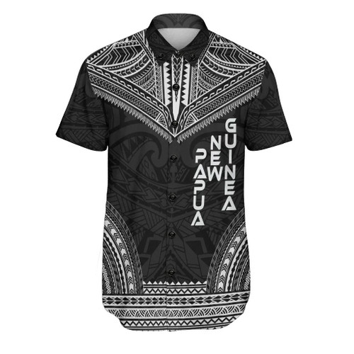 Papua New Guinea Polynesian Chief Hawaiian Shirts - Black Version 1