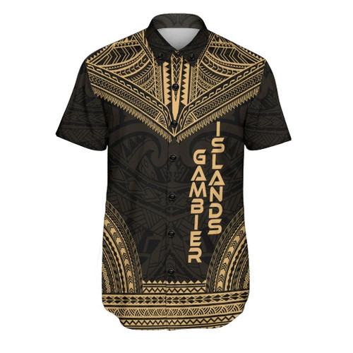 Gambier Islands Polynesian Chief Hawaiian Shirts - Gold Version 1