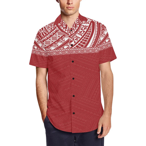 Polynesian Red - White Hawaiian Shirts 1