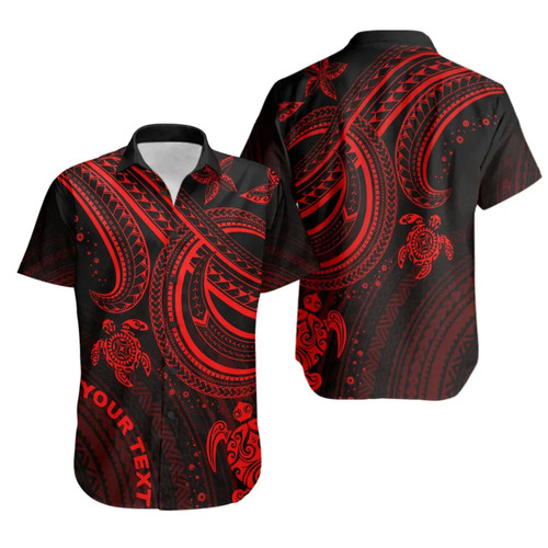 Polynesian Custom Personalised Hawaiian Shirts - Red Turtle 1