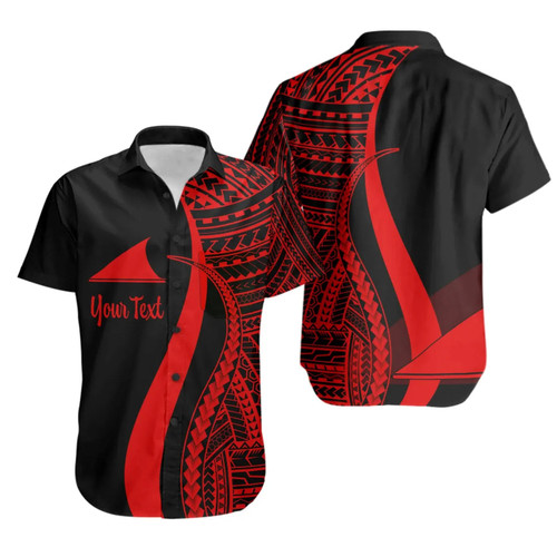 Tokelau Custom Personalised Hawaiian Shirts - Red Polynesian Tentacle Tribal Pattern 1