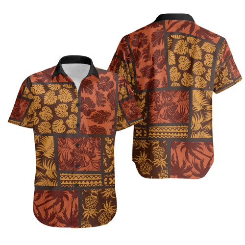 Polynesian Hawaiian Shirts - Elements Fabric Patchwork 1