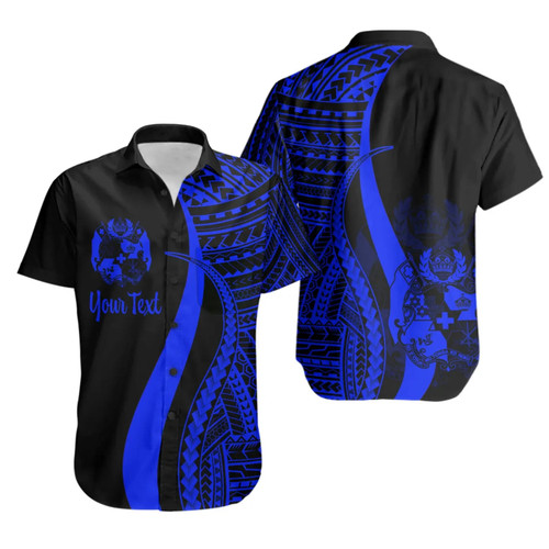 Tonga Custom Personalised Hawaiian Shirts - Blue Polynesian Tentacle Tribal Pattern 1