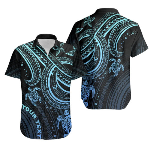 Polynesian Custom Personalised Hawaiian Shirts - Blue Turtle 1