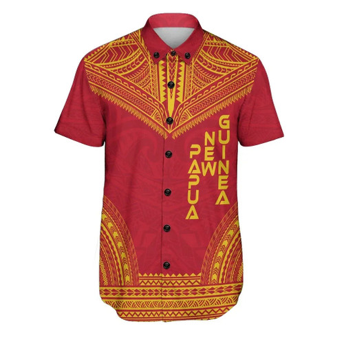 Papua New Guinea Polynesian Chief Hawaiian Shirts - Flag Version 1