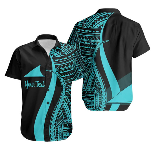Tokelau Custom Personalised Hawaiian Shirts - Turquoise Polynesian Tentacle Tribal Pattern 1