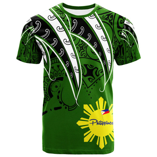 Philippines T-Shirt - Tropical Leaf Green Color 1