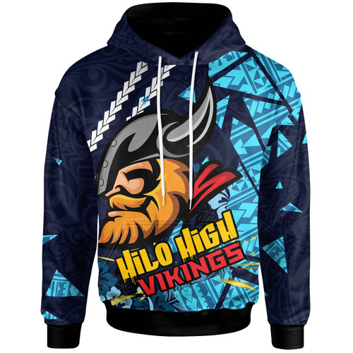 Hawaii Hilo High School Custom Personalised Polynesian Hoodie - Hilo High Vikings Polynesian Pride