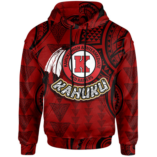 Hawaii Kahuku High & Intermediate School Custom Hoodie - Hawaii Kahuku High School Polynesian With Triangle Stylized Pattern