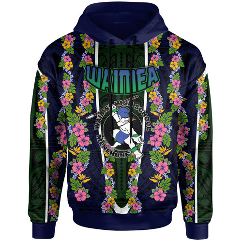 Hawaii Waimea High School Custom Hoodie - Waimea High School Polynesian With Floral Pattern