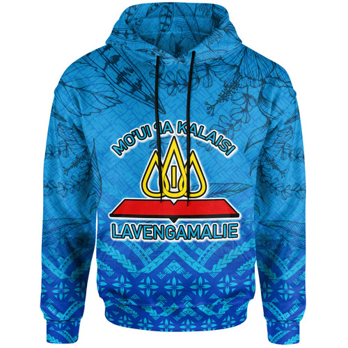 Tonga College Hoodie - Lavengamalie College Logo With Tropical Flowers Hoodie