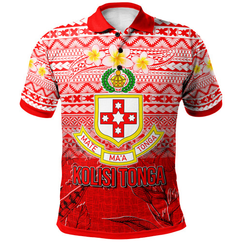 Tonga Custom Personalised Polo Shirt - Kolisi Tonga With Tropical Flowers