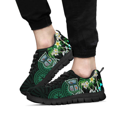 Tonga Sneakers - Takuilau College with Polynesian Patterns and Plumeria Flower
