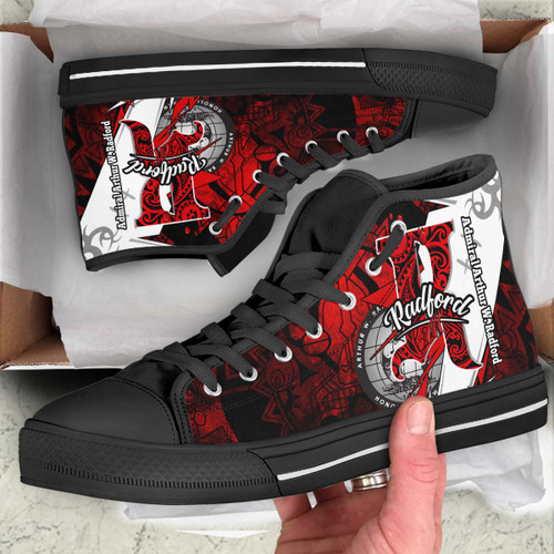 Hawaii High Top Shoes - Admiral Arthur W. Radford High School Tribal Pattern
