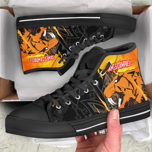 Hawaii High Top Shoes - James Campbell High School Polynesian Tribal Pattern