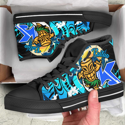 Hawaii High Top Shoes - Kailua High School Polynesian Tribal Pattern