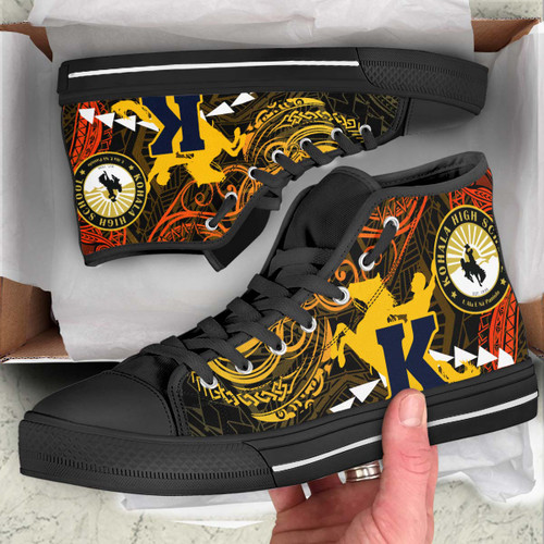 Hawaii High Top Shoes - Kohala High School Polynesian Tribal Pattern