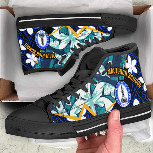 Hawaii High Top Shoes - Maui High School Polynesian Tribal Pattern