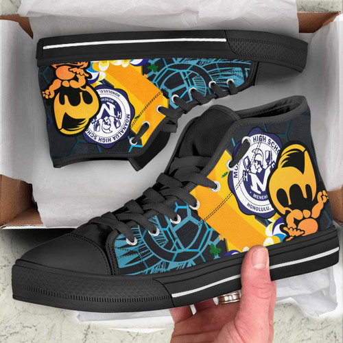 Hawaii High Top Shoes - Moanalua High School Polynesian Tribal Pattern