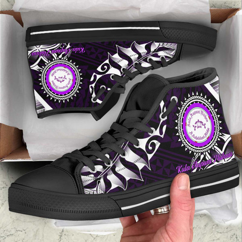 Hawaii High Top Shoes - Ni'ihau High and Elementary School Polynesian Pattern