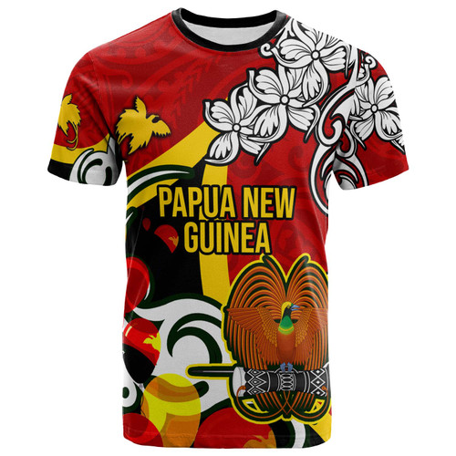 Papua New Guinea T-shirt - Custom Coat Of Arms PNG with Polynesian Culture T-shirt