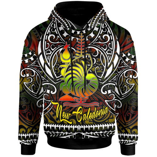New Caledonia Hoodie - Custom New Caledonia Coat Of Arms Polynesian Pattern Hoodie