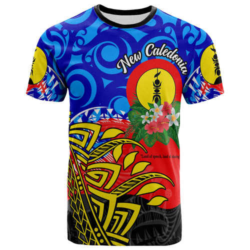 New Caledonia T-shirt - Custom Personalised "Land of Speech, Land of Sharing" with Polynesian T-shirt